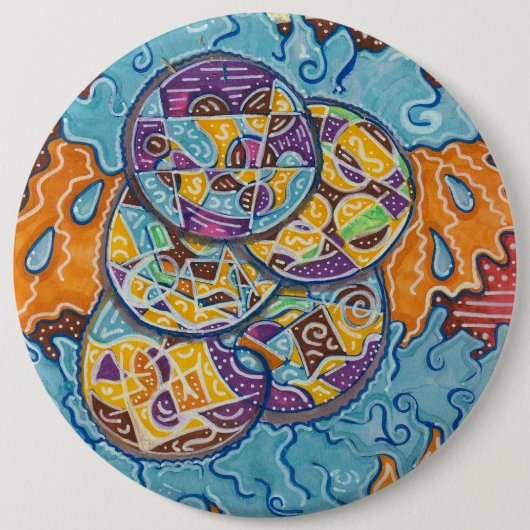 Badge Rond 15,2 Cm Surf Abstrait élémentaire (Devant)