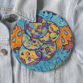 Badge Rond 15,2 Cm Surf Abstrait élémentaire (En situation)