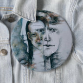 Badge Rond 15,2 Cm Surréalisme numérique original (En situation)