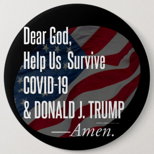 Badge Rond 15,2 Cm Survivre au 19 et Donald Trump