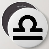 Badge Rond 15,2 Cm Symbole zodiaque Libra (Devant & derrière)