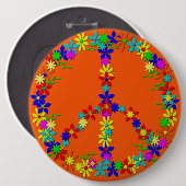 Badge Rond 15,2 Cm symboles de paix, (Devant & derrière)