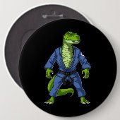 Badge Rond 15,2 Cm T-Rex Dinosaur Jiu-Jitsu (Devant & derrière)