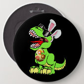 Badge Rond 15,2 Cm T Rex Lapin de Pâques Funny Dinosaure Garçons Pani (Devant & derrière)