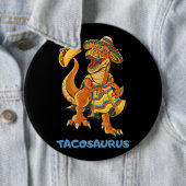 Badge Rond 15,2 Cm Tacosaurus Taco Cinco de Mayo Enfants garçons Dino (En situation)