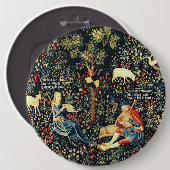 Badge Rond 15,2 Cm Tapisserie de la Renaissance médiévale Bergers et (Devant & derrière)