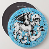 Badge Rond 15,2 Cm Taureau ailé de Saint-Luc du XVe siècle (Devant & derrière)