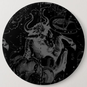Badge Rond 15,2 Cm Taurus Constellation Hevelius 1690 Décor
