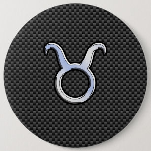 Badge Rond 15,2 Cm Taurus Zodiac sur le charbon de bois
