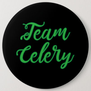 Badge Rond 15,2 Cm Team Celery Vegan par Végétarien Jus de Végétarien