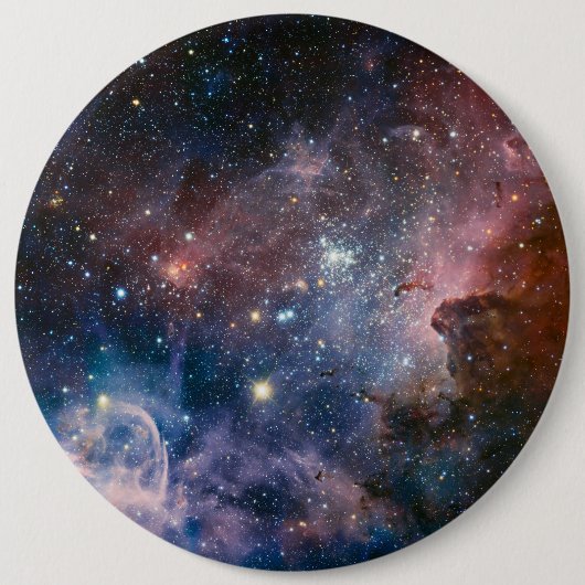 Badge Rond 15,2 Cm Télescope Nebula Hubble Carina Rouge et Bleu (Devant)
