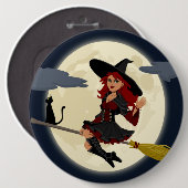 BADGE ROND 15,2 CM TÉMOIN HALLOWEEN REDHEADED (Devant & derrière)