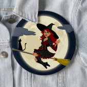 BADGE ROND 15,2 CM TÉMOIN HALLOWEEN REDHEADED (En situation)