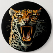 Badge Rond 15,2 Cm Tête d'attaque du léopard (Devant)
