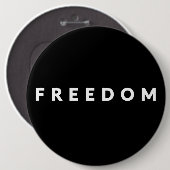 Badge Rond 15,2 Cm Texte blanc Liberté (Devant & derrière)