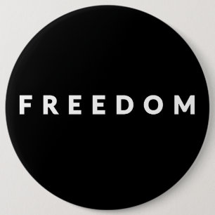 Badge Rond 15,2 Cm Texte blanc Liberté