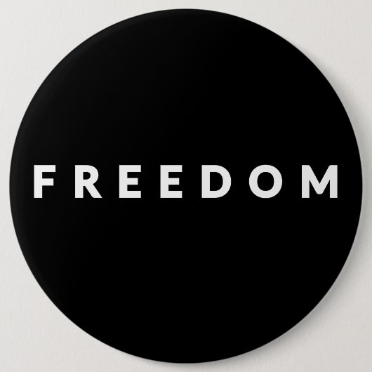 Badge Rond 15,2 Cm Texte blanc Liberté (Devant)