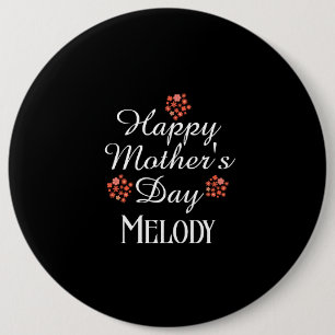 Badge Rond 15,2 Cm texte simple moderne joyeuse fête des mères floral