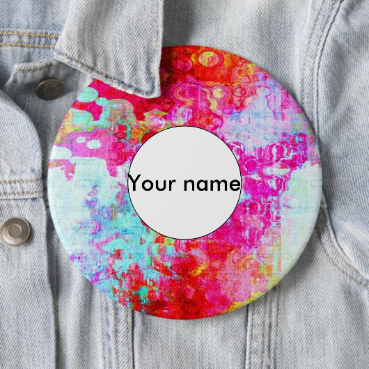 Badge Rond 15,2 Cm Texture rouge rose (En situation)