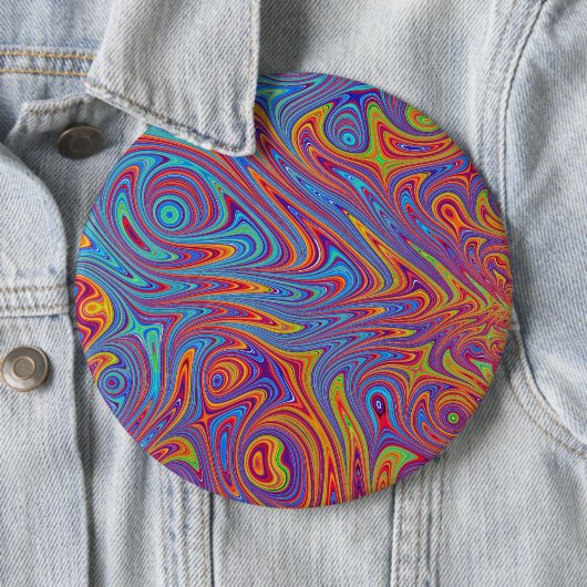 Badge Rond 15,2 Cm textures psychodeliques (En situation)