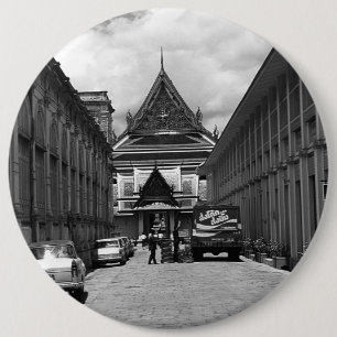 Badge Rond 15,2 Cm Thaïlande vintage Bangkok Palais Royal 1970