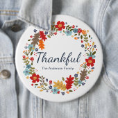 Badge Rond 15,2 Cm Thanksgiving Thankful Fall personnalisée (En situation)
