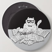Badge Rond 15,2 Cm The Nerd Cat (Devant & derrière)