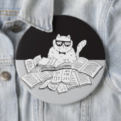 Badge Rond 15,2 Cm The Nerd Cat (En situation)