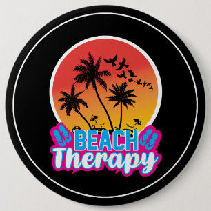 Badge Rond 15,2 Cm Thérapie de plage-18920
