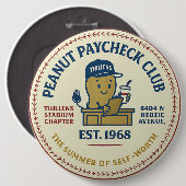 Badge Rond 15,2 Cm Thillens Stadium Peanut Paycheck Club '68 Chicago (Devant & derrière)