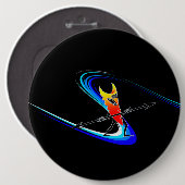 Badge Rond 15,2 Cm Tiki Surfer (Devant & derrière)