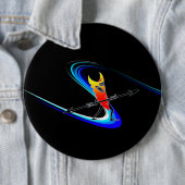 Badge Rond 15,2 Cm Tiki Surfer (En situation)