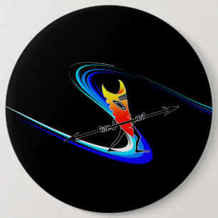 Badge Rond 15,2 Cm Tiki Surfer