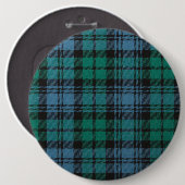 Badge Rond 15,2 Cm tissu motif tartan Campbell Button (Devant & derrière)