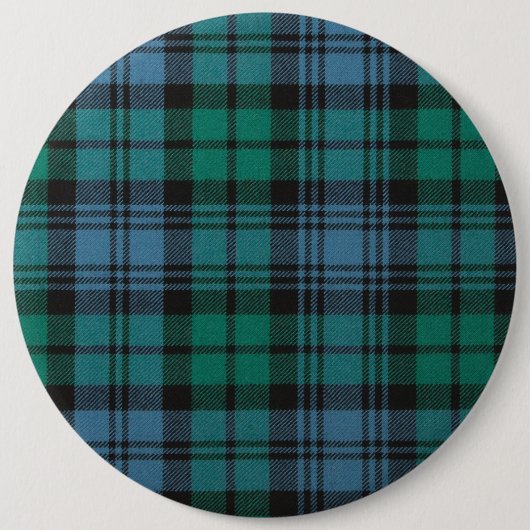 Badge Rond 15,2 Cm tissu motif tartan Campbell Button (Devant)