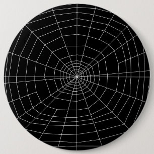 Badge Rond 15,2 Cm toile d'araignée sur Noir