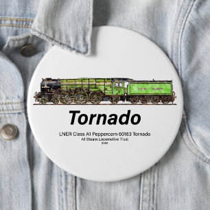 Badge Rond 15,2 Cm Tornado Vintage Steam Train Anglais Locomotive