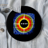 Badge Rond 15,2 Cm Total Éclipse Solaire 8 avril 2024 Totalité Astron (En situation)