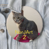 Badge Rond 15,2 Cm Toto le chat (En situation)