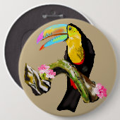 Badge Rond 15,2 Cm Toucan 3 (Devant & derrière)
