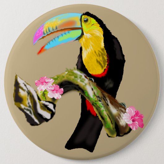 Badge Rond 15,2 Cm Toucan 3 (Devant)