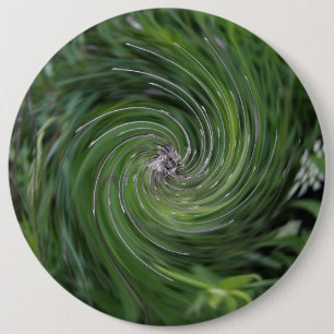 Badge Rond 15,2 Cm Tourbillon floral vert chartreuse rétro abstrait c