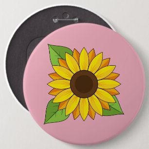 Badge Rond 15,2 Cm Tournesol
