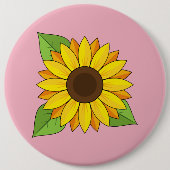 Badge Rond 15,2 Cm Tournesol (Devant)
