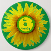 Badge Rond 15,2 Cm Tournesol tendance vert écocompatible (Devant)
