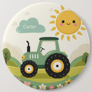 Badge Rond 15,2 Cm Tracteur/exploitation agricole personnalisé