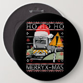 Badge Rond 15,2 Cm Train à vapeur Casquette de Noël (Devant & derrière)