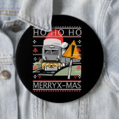 Badge Rond 15,2 Cm Train à vapeur Casquette de Noël (En situation)