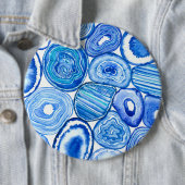Badge Rond 15,2 Cm Tranches d'agneau bleu (En situation)