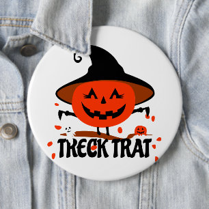 Badge Rond 15,2 Cm Treck Trat Citrouille Sourire